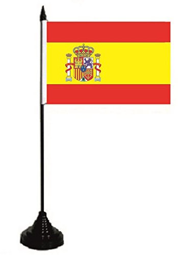 U24 Table Drapeau Espagne avec blason drapeau Drapeau 10 x 15 cm