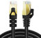 TNP CAT 7 Ethernet Cable 3ft High Speed 10 Gbps 600MHz Black CAT7 Connector LAN Network Gigabit Internet Wire Patch Cord with Professional S/STP Gold Plated Premium Shielded Twisted Pair