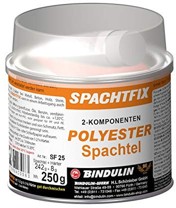 Spachtfix 2-Komponenten-Polyester-Spachtel 250 g Set inkl. Pinsel zum Auftragen