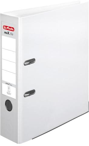 Ordner maX.file protect+ A4 Voll-PP-Folienbezug Wechselfenster 4er Pack breit (weiß breit, 8)