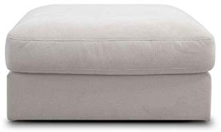 CAVADORE Hocker Fiona/ XXL-Fußbank, Polsterbank im modernen Design / 97 x 48 x 97 / Webstoff beige