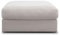 CAVADORE Hocker Fiona/ XXL-Fußbank, Polsterbank im modernen Design / 97 x 48 x 97 / Webstoff beige