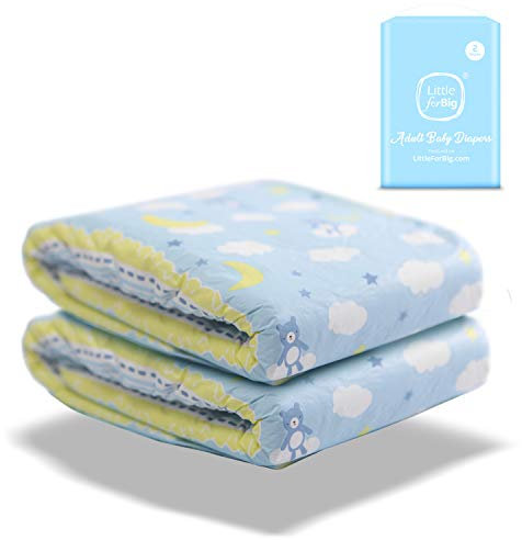 LittleForBig Erwachsenen Gedruckten Windeln 2 Stück - Kleine Träume (Medium 71-96 cm)