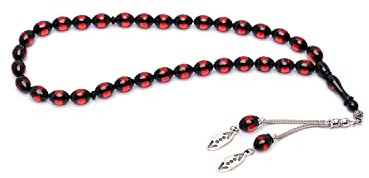 Gök-Türk Gebetskette - Tesbih 33 Perlen Tasbih 'Cukur' - Dunkelrot