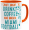 OM3® - Miami-Coffee - Tasse | Keramik Becher | American Football Mug | 11oz 325ml | Beidseitig Bedruckt | Orange