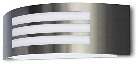 Kwazar Luminaire - Aussenlampe Wand - Wandleuchte Außen - Ausenbeleuchtung Hauswand, Wandlampe - 15W, E27, IP44 für Hauseingang, Terrasse, Balkon - BENY Silber