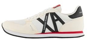 AX Armani Exchange Herren Rio Side Logo, Sneaker, Op. White + Black, 44 EU