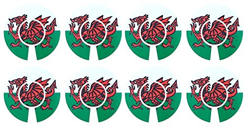 Acclaim Jumbo 6 cm Welsh Dragon Green Red White Lawn Bowls Identification Stickers Markers 2 Full Sets Of 4 Self Adhesive