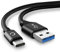 CELLONIC Cable de Datos USB 2m Compatible con GoPro Hero 5, 6, 7, 8, 9, 10, 11, MAX, MAX 360, Fusion Cable Carga USB C Type C a USB A 3.1 Gen 1 3A Negro PVC