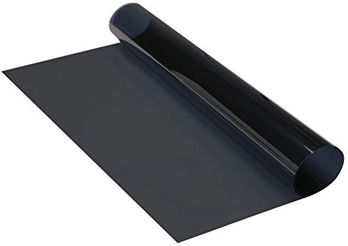 FOLIATEC Scheibentönungsfolie Tönungsfolie für Autoscheiben, BLACKNIGHT Reflex Superdark, 51x400cm + 76x152cm, mit ABG, 95% Verdunkelung