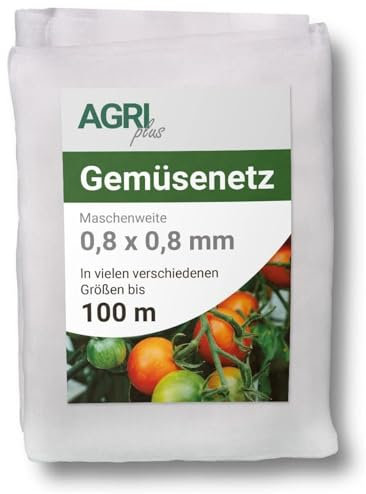 AGRI plus Gemüseschutznetz 3,5 x 10 m I Verschiedene Größen I Reißfestes Kulturschutznetz I Transparentes Netz für außen I UV-beständig & wasserdurchlässig I Maschenweite 0,8 x 0,8 mm