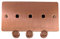 G&H FRG13-PK Flat Plate Rose Gold 3 Gang Dimmer Plate Only inc Dimmer Knobs