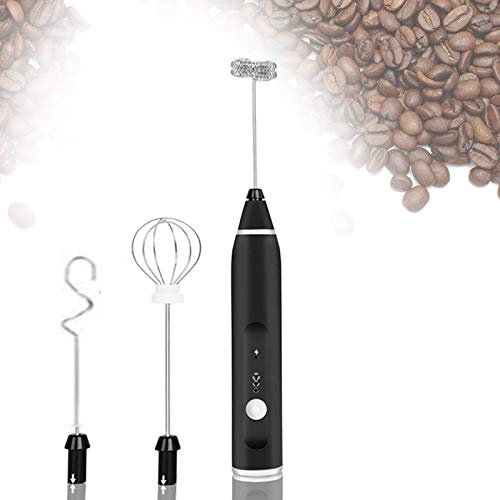 NEWFEIBIN Stainless Steel Montalatte Elettrico Milk Frother Easy Clean Montalatte Elettrico con 3 velocità Regolabili per caffè Cappuccino Latte Uova