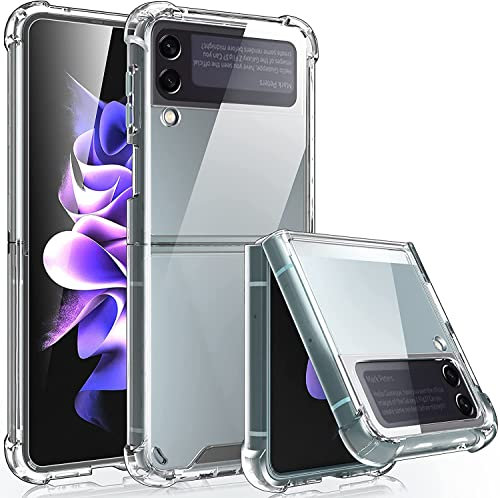 WEYNRBOX für Samsung Galaxy Z Flip 3 5G Dünn Hülle,Slim Transparent TPU Silikon Case Cover,Starke Fallschutz Stoßfest Schutzhülle Anti-Scratch Handyhülle für Samsung Galaxy Z Flip 3 -Transparent