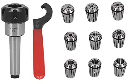 Fafeicy Morse a Molla ER25, Punta per Fresa a Stelo Morse Cono Albero di Collegamento Pinza Portautensili Morse Chiave Set Pinza a Molla, per L'industria, Meccanica(MTB2-ER25-M10), Portautensili Di