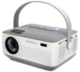 RADIOLA Vidéoprojecteur GMRAVPB301, HD 720p, LED 3800 Lumens, Écran jusqu'à 380 cm, Batterie 9800 mAh, HDMI