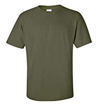 Gildan Blank T-Shirt - Unisex Style 5000 Adult, (Military Green, XL