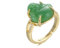 Gilieyer Lachender Buddha Ring, Vergoldetes Kupfer Modischer Zierlicher Grüner Jade Ring Zirkonia Edelstein Verstellbar Glücks Buddha Ring Amulett Schmuck für Damen und Herren (Grün)