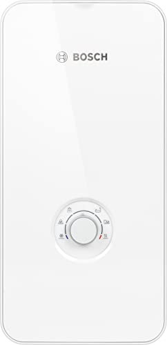 Bosch elektronisch geregelter Durchlauferhitzer Tronic Comfort AquaStop 15/18/21 kW - Umschaltbar, druckfest, stufenlose Temperaturwahl, moderne Glas-Optik, weiß [Energieklasse A]