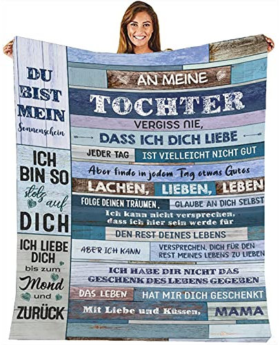 Kuscheldecke An Meine Tochter - Mutter Tochter Personalisierte Decke Geschenk,Mama für Tochter Briefdecke Positiv Ermutigen, Mädchen Geburtstags Abschluss-Geschenke,18 Geburtstag Geschenkideen