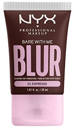 NYX Professional Makeup Weichzeichnende Foundation mit mittlerer Deckkraft und mattem Finish, Bis zu 12 Stunden Pflege und Feuchtigkeit, Mit Niacinamiden, Bare with Me, Farbe: Espresso, 1 x 30 ml