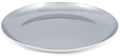 Indian-Tiffin Edelstahlplatte, rund, gehämmert, von (Medium)