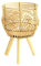 Pflanzkorb aus Bambus, Gewebt, Pflanzenständer mit Abnehmbaren Beinen, 33 Cm Hoch, Boho-Pflanzenständer, Weidenkorb, Handgewebter Korb mit Ständer, Rattan-Pflanzenständer, Halter für(Holz)