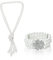 MIVAIUN 1920s Damen Halskette Armband Set Multi Schichte Choker Kristall Armband 1920s Flapper Gatsby Kostüm Accessoires, 20er Jahre Zubehör, Imitation Perlen Kette Elegant Retro Stil (Weiß)