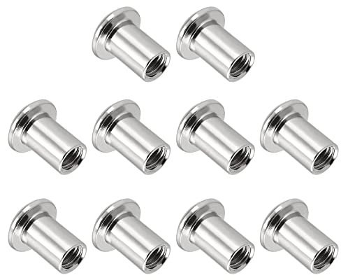 QUARKZMAN M6x12mm Muffenmutter Schraube Pfosten x 20Stk. vernickelt Hülsenmutter für Regal und Möbel und Maschinen, [Silberton]