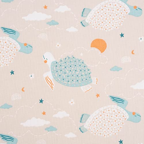 Baumwollstoff Webware Carole Meeres-Schildkröten beige türkis orange