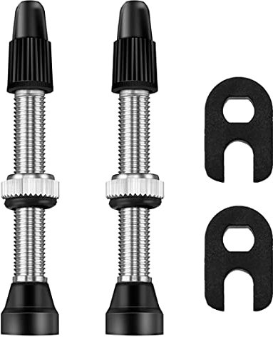 REQAG 2 Piezas Válvula para Tubeless Tubeless Válvula de Aire Vástago Bicicleta, sin Fugas​, con Herramienta ​de Extracción de Núcleo de Válvula (40 mm)