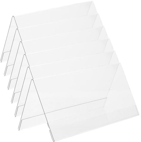 Ciieeo 6pcs Acrylic Table Menu Stand Transparent Name Display Stand Double-Sided Nameplate Signs Table Seat Card Holder Clear Name Card Display Holder for Office Conference Meeting 4.7X2.4 Inches