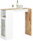 SoBuy Table Haute de Bar, Table de Cuisine, Meuble à Manger, Mange-Debout pour Cuisine, pour Bistro, Salle à Manger, Salon avec 1 Porte et Porte-Verre, 108 x 40 x 105 cm, FWT99-WN
