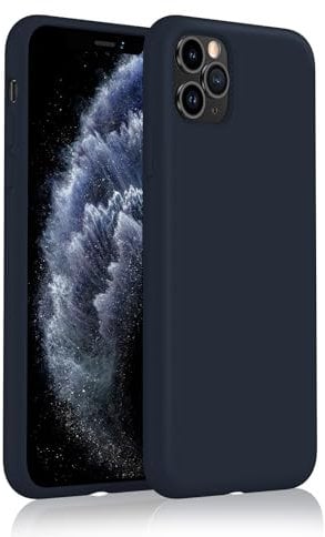 aaaioe Liquid Silicone Case for iPhone 11 Pro Max Case, Gel Rubber Full Body Protection, Soft Ultra Slim Protective Shockproof Phone Case, Anti-Scratch Microfiber Lining, 6.5 Dark Blue
