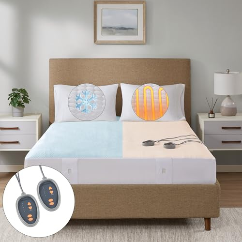 Beautyrest Heated Mattress Pad King - Electric Bed Warmer Cool to Touch, All Seasons Cover, 5 Heat Level, Auto Shut Off, Deep Pocket - Machine Wash Electric Mattress Pad, UL Certified, White, King