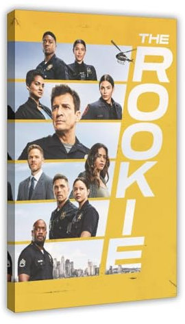 AAVEDA Leinwand-Poster, Motiv: TV The Rookie, Wandkunst, Dekordruck, Gemälde für Wohnzimmer, Schlafzimmer, Dekoration, Rahmen-Stil, 60 x 90 cm