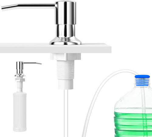 Traxenta Edelstahl Seifenspender Pumpkopf, Küche Arbeitsplatte Spülmittelspender, Duschgel Pumpspender Spülmittel Spender, Dish Soap Dispenser Kitchen Spüli, 500ml Spulmitteldosierer Aufsatz