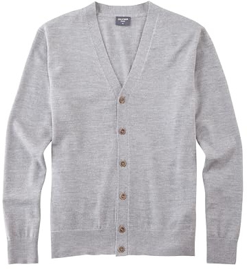 OLYMP Herren Strickjacke Casual.Strick,Single Jersey,978 Knit Regular fit,Silbergrau 63,XXL
