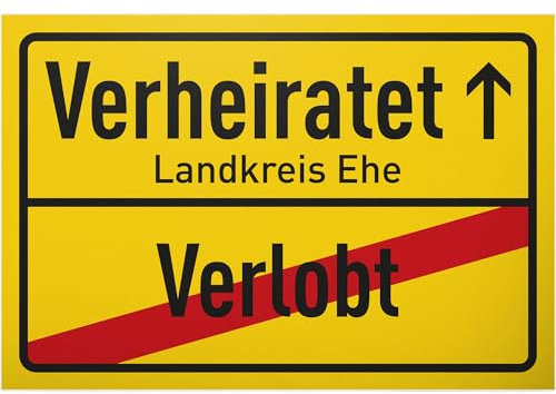 DankeDir! Verlobt Verheiratet - Schild Kunststoff 30 x 20 cm - JGA Accessoires Partydeko Fotobox Requisiten Hochzeitsdeko - Geschenk Hochzeitsgeschenk Brautpaar Hochzeitskarte Hochzeit Deko Idee