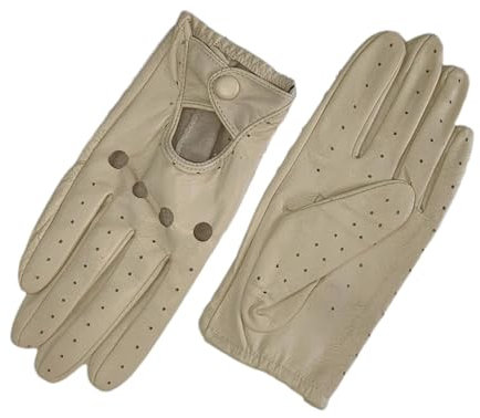 Mnjyihy Sommer Fahrerhandschuhe Aus Schaffell Für Damen Dünne Atmungsaktive Ungefütterte Farbige Lederhandschuhe Beige 7.5