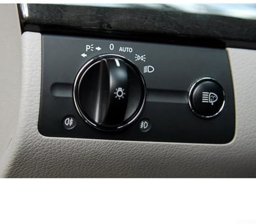 ReachMall Auto Scheinwerfer Schalter Panel Abdeckung ABS Schwarz Scheinwerfer Steuerschalter Rahmen Verkleidung für Mercedes-Benz 2 W211 E Klasse 2003-2008