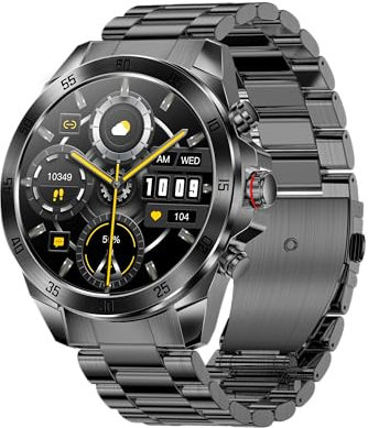 ALPHAGEAR COMMANDER Smartwatch für iPhone & Android, robuste Smartwatch (Annehmen/Telefonieren), Wellness-Tracker mit 1,4-Zoll-AMOLED-Bildschirm, 10-14 Tage Akku, 5 ATM (2 x Displayschutzfolie im