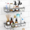 DIFULI Shower Caddy Shelf Organiser 2 Pack, No Drill Gray Shower Shelves,Self Adhesive Bathroom Caddy, Shower Storage Accessories