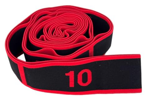 GIMIRO Fitness-Gummiband Segmentiertes Widerstandsband für Yoga Pilates Tanz Stretchband Rehabilitations Spannband (Red - 10 Loops)
