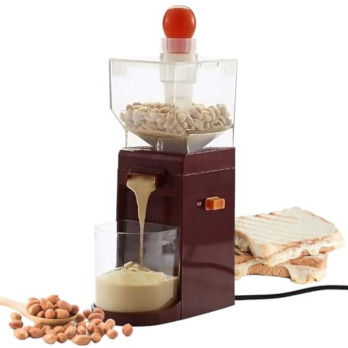 TAZZOR 120W 500ml Elektro-Nussbutter-Maschine – Getreide-/Sesamsaucen-Mühle mit rutschfester Silikonbasis für Erdnüsse/Mandeln/Haselnüsse (Haushalt)
