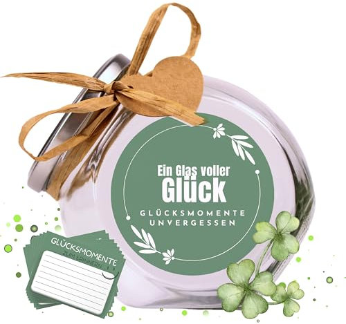 Glas Voll Glück, Geschenke Für Frauen, Ein Glas Voller Glück, Einzigartiges Glücksglas, Kleine Geschenke Für Frauen - Perfekt Zum Sammeln Von Glücklichen Erinnerungen