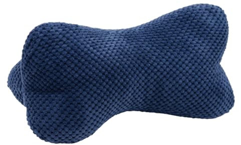 Leseknochen, Lesekissen, Nackenrolle Nackenkissen aus Cord,Stützkissen, Reisekissen mit Struktur,Formkissen,Buchauflage, Flexible Stütze für Bücher, E-Books oder Tablets-18x35cm (Navy Blau)