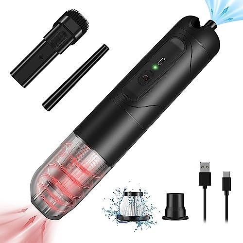 KACNON Handstaubsauger & Elektrische Staubgebläse 2 in 1, 10000-15000PA Auto Staubsauger und 50000-90000 U/min Elektrische Druckluftspray (2 Gang, 120W, 8000mAh Akku) für Tastatur, PC, PS5