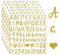 Calkkrer 6 Blatt Goldene Buchstaben Aufkleber, Selbstklebende Vinyl Buchstaben, Glitzer Sticker, Zahlen Aufkleber Für Abschlussmütze, Scrapbook Bastelarbeiten