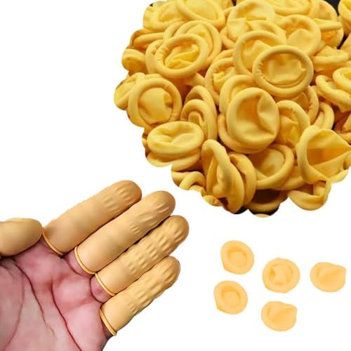 100 guantes desechables de goma natural para dedos de látex, herramienta de uñas, guantes protectores de dedos para ayudar a lesiones en el pulgar, protectores de cunas grandes, cunas resistentes a